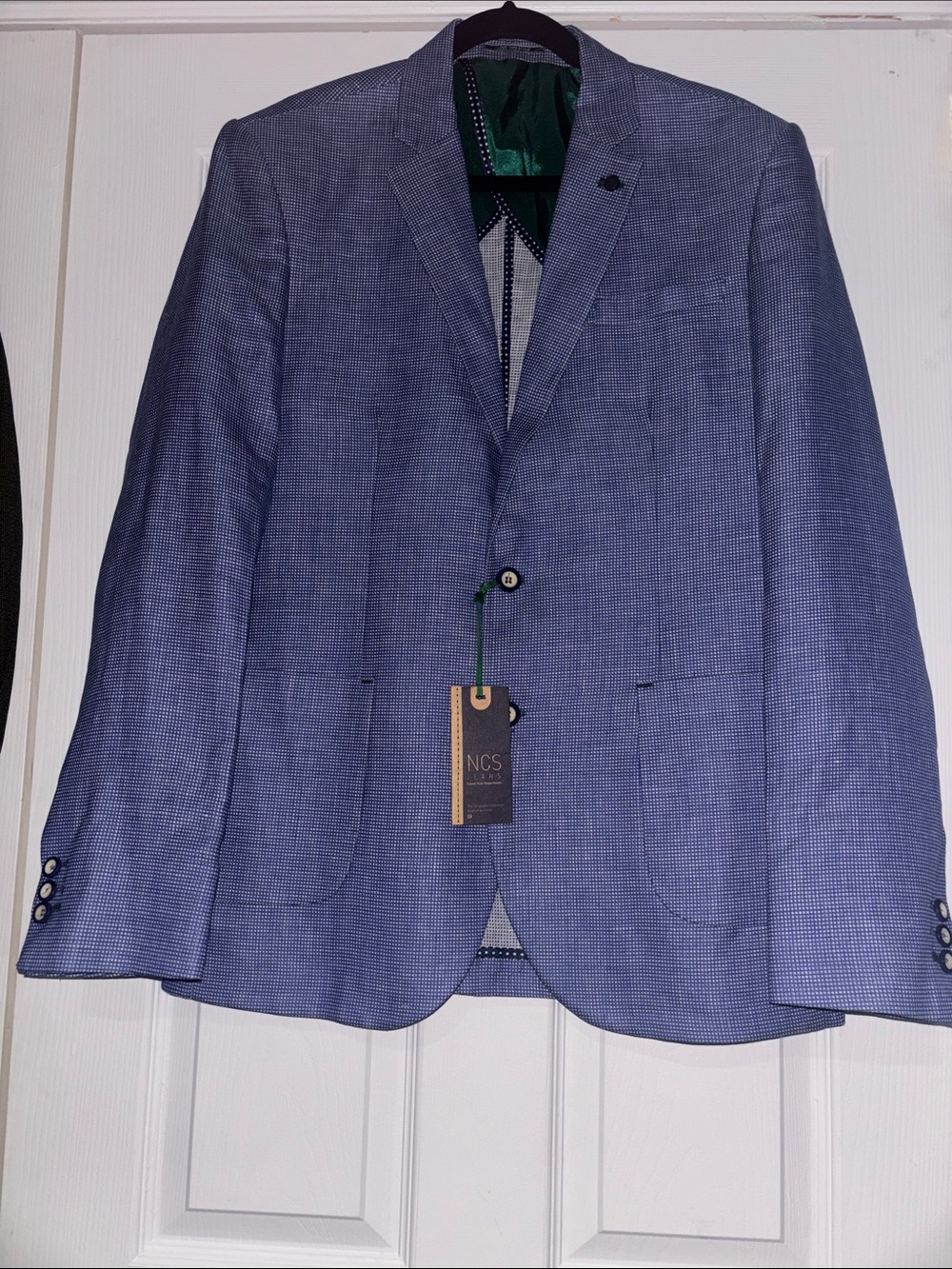 Men's Blue Textured Blazer - Classic Tailored Style